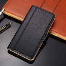 Ostrich Texture PU + TPU Horizontal Flip Leather Case with Holder & Card Slots & Wallet For iPhone XR(Black)