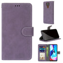 For Motorola Moto E7 Plus / G9 Play / G9 Retro Frosted Horizontal Flip PU Leather Case with Holder & Card Slots & Wallet & Photo Frame(Purple)