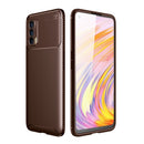 For OPPO Realme V15 Carbon Fiber Texture Shockproof TPU Case(Brown)