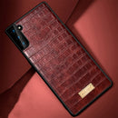 For Samsung Galaxy S21+ 5G SULADA Shockproof TPU + Handmade Leather Case(Coffee Brown)