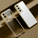 For Samsung Galaxy S21+ 5G SULADA Shockproof Plating Silicone Transparent Protective Case(Gold)