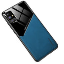 For Samsung Galaxy M31s All-inclusive Leather + Organic Glass Protective Case with Metal Iron Sheet(Royal Blue)