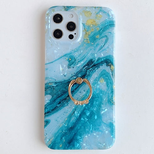 Shell Pattern TPU Phone Protective Case with Ring Holder For iPhone 11 Pro Max(Golden Shell)