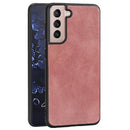 For Samsung Galaxy S21 5G Crazy Horse Textured Calfskin PU + PC + TPU Case(Rose Gold)