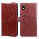 For Samsung Galaxy A10 Geometric Stitching Horizontal Flip TPU + PU Leather Case with Holder & Card Slots & Wallet(Dark Brown)