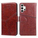 For Samsung Galaxy A32 5G Geometric Stitching Horizontal Flip TPU + PU Leather Case with Holder & Card Slots & Wallet(Dark Brown)