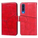 For Samsung Galaxy A50 Geometric Stitching Horizontal Flip TPU + PU Leather Case with Holder & Card Slots & Wallet(Red)