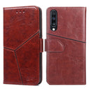 For Samsung Galaxy A70 Geometric Stitching Horizontal Flip TPU + PU Leather Case with Holder & Card Slots & Wallet(Dark Brown)