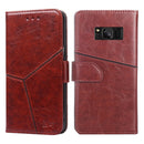 For Samsung Galaxy S8 Geometric Stitching Horizontal Flip TPU + PU Leather Case with Holder & Card Slots & Wallet(Dark Brown)