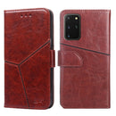 For Samsung Galaxy S20+ Geometric Stitching Horizontal Flip TPU + PU Leather Case with Holder & Card Slots & Wallet(Dark Brown)