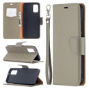 For Samsung Galaxy A02s (EU Version) Litchi Texture Pure Color Horizontal Flip Leather Case with Holder & Card Slots & Wallet & Lanyard(Grey)