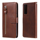 For Honor 10X Lite Fashion Calf Texture Zipper Horizontal Flip Leather Case with Stand & Card Slots & Wallet Function(Brown)
