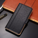 For Samsung Galaxy A50 Ostrich Texture PU + TPU Horizontal Flip Leather Case with Holder & Card Slots & Wallet(Black)