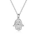 S925 Sterling Silver Lucky Hand Women Nacklace Jewelry