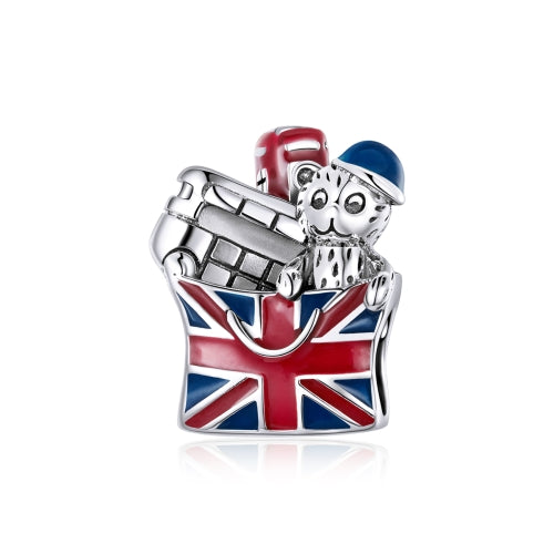S925 Sterling Silver British Scenery Beads DIY Bracelet Necklace Accessories