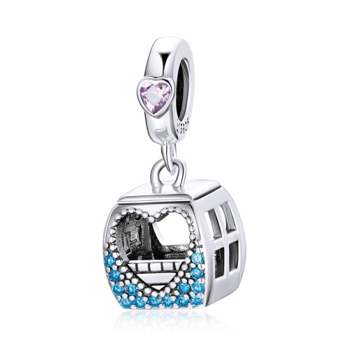 S925 Sterling Silver Small Cable Car Pendant DIY Bracelet Necklace Accessories