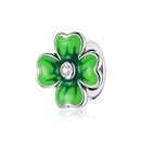 S925 Sterling Silver Lucky Clover Beads DIY Bracelet Necklace Accessories