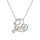 S925 Sterling Silver True love Is Supreme Heart Women Nacklace Jewelry