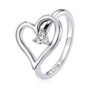 S925 Sterling Silver Shining Wish Heart Women Ring, Size:6