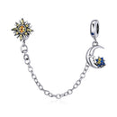S925 Sterling Silver Sun Moon Star Safety Chain DIY Bracelet Necklace Accessories