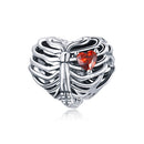 S925 Sterling Silver Beating Heart Beads DIY Bracelet Necklace Accessories