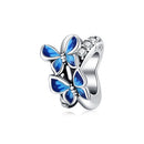 S925 Sterling Silver Flying Butterflies Beads DIY Bracelet Necklace Accessories