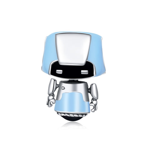 S925 Sterling Silver Sapphire Robot Beads DIY Bracelet Necklace Accessories