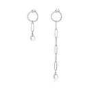 S925 Sterling Silver Asymmetric Beautiful Circle Women Earrings