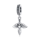 S925 Sterling Silver Skull Pendant DIY Bracelet Necklace Accessories