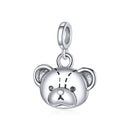 S925 Sterling Silver Cute Bear Pendant DIY Bracelet Necklace Accessories