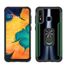 For Samsung Galaxy A20 / A30 PC +TPU + Metal Shockproof Protective Case with Ring Holder(Green)