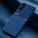 For OPPO Reno5 Pro 5G Classic Tilt Strip Grain Magnetic Shockproof PC + TPU Case(Blue)