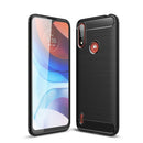 For Motorola Moto E7 Power Brushed Texture Carbon Fiber TPU Case(Black)