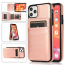 Solid Color PC + TPU Protective Case with Holder & Card Slots For iPhone 11 Pro Max(Rose Gold)