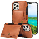Crazy Horse Texture PU + TPU Shockproof Back Cover Case with Card Slots & Holder & Wallet & Crossbody Strap For iPhone 12 / 12 Pro(Brown)
