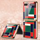 For Samsung Galaxy Z Flip GKK Electroplating Painted Glass Case(Red Green)