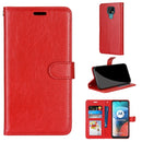 For Motorola Moto E7 Pure Color Horizontal Flip PU Leather Case with Holder & Card Slots & Wallet & Photo Frame(Red)