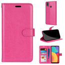 For Alcatel 1L (2021) Pure Color Horizontal Flip PU Leather Case with Holder & Card Slots & Wallet & Photo Frame(Rose Red)