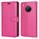 For Huawei Y9a Pure Color Horizontal Flip PU Leather Case with Holder & Card Slots & Wallet & Photo Frame(Rose Red)