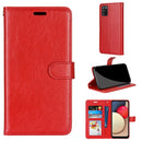 For Samsung Galaxy A02s / M02s Pure Color Horizontal Flip PU Leather Case with Holder & Card Slots & Wallet & Photo Frame(Red)
