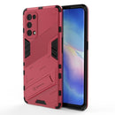 For OPPO Reno5 Pro Punk Armor 2 in 1 PC + TPU Shockproof Case with Invisible Holder(Light Red)