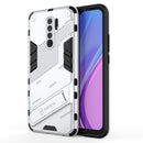 For Xiaomi Redmi 9 Punk Armor 2 in 1 PC + TPU Shockproof Case with Invisible Holder(White)