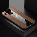 For Xiaomi Redmi Note 7 XINLI Stitching Cloth Texture Shockproof TPU Protective Case(Brown)