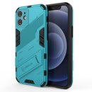 Punk Armor 2 in 1 PC + TPU Shockproof Case with Invisible Holder For iPhone 12 mini(Blue)