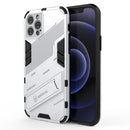 Punk Armor 2 in 1 PC + TPU Shockproof Case with Invisible Holder For iPhone 12 Pro(White)