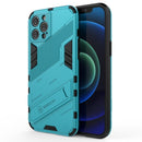 Punk Armor 2 in 1 PC + TPU Shockproof Case with Invisible Holder For iPhone 12 Pro Max(Blue)
