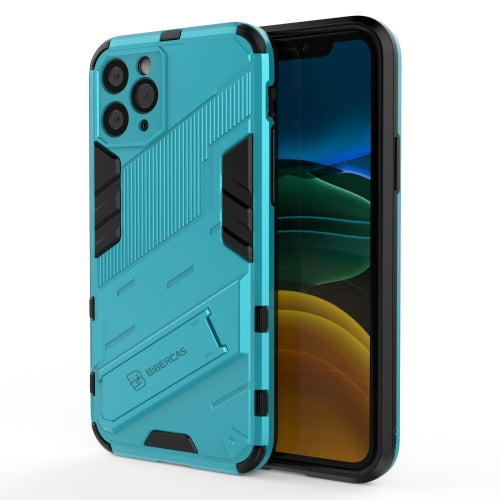 Punk Armor 2 in 1 PC + TPU Shockproof Case with Invisible Holder For iPhone 11 Pro(Blue)
