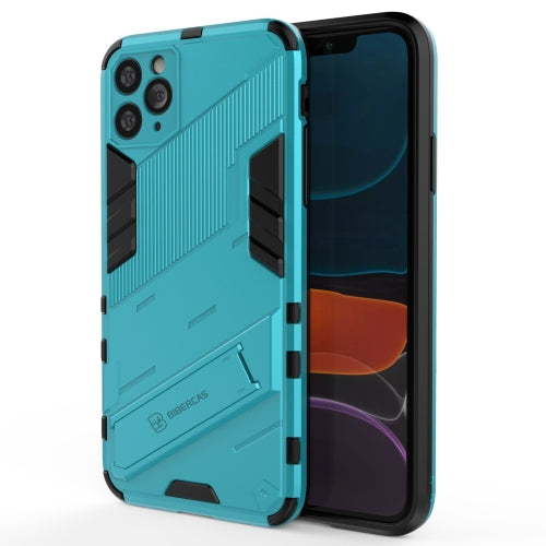 Punk Armor 2 in 1 PC + TPU Shockproof Case with Invisible Holder For iPhone 11 Pro Max(Blue)