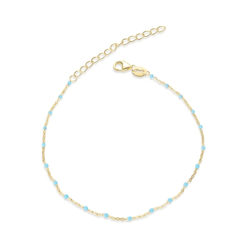 S925 Sterling Silver Real Gold Plated Boho Style Women Bracelet Jewelry