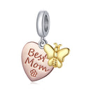 S925 Sterling Silver Heart Shaped Butterfly Beads DIY Bracelet Necklace Accessories